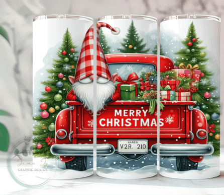 Christmas Gnome Merry Christmas 20 oz Skinny Sublimation Tumbler