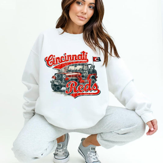 Cincinnati Red with Jeep
