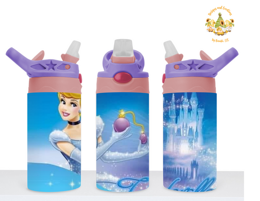 Cinderella and Castle 12oz Flip Top Sublimation Tumbler