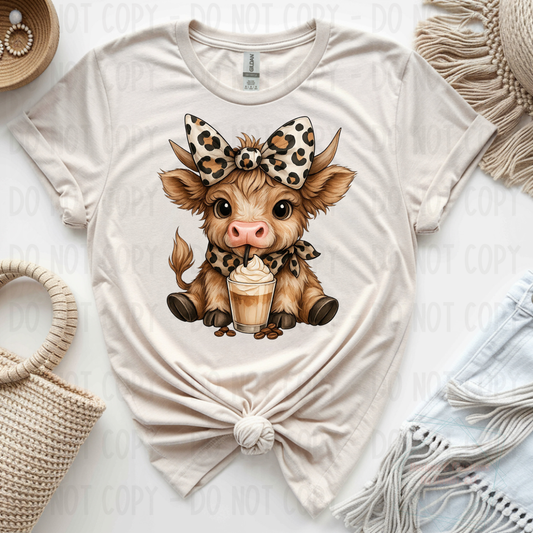 Coffee Beans, Coffee, and Leopard Highland Cow