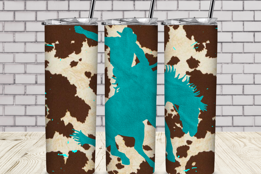 Cowboy and Cowprint 20 oz Skinny Sublimation Tumbler