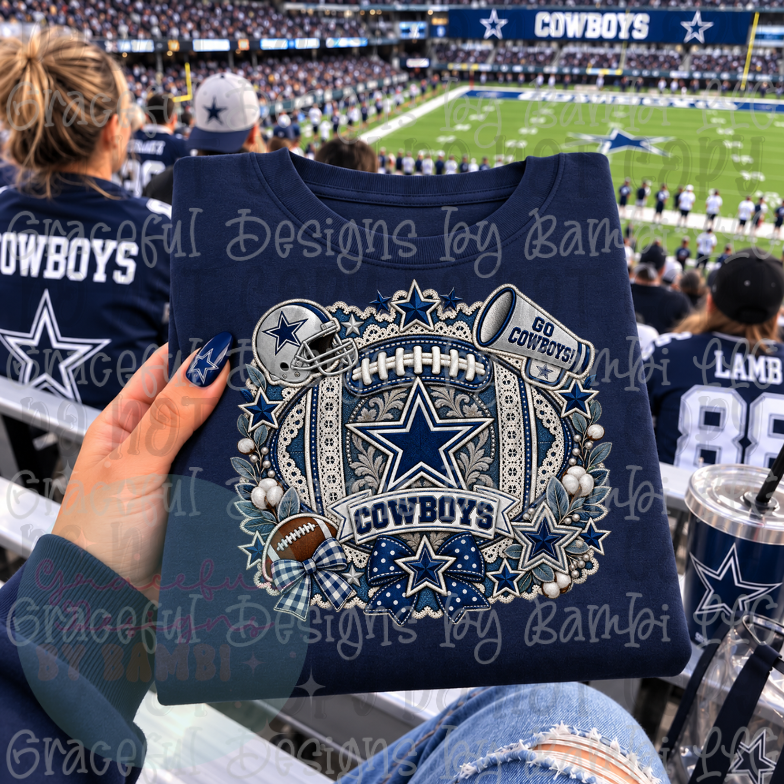 Faux Embroidery Christmas with Megaphone Football Collection