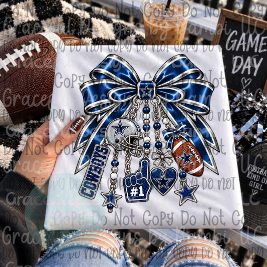 Faux Satin Football Bow Collection