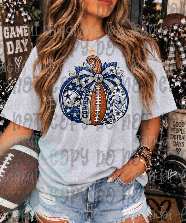 Faux Embroidery Football Pumpkin Collection