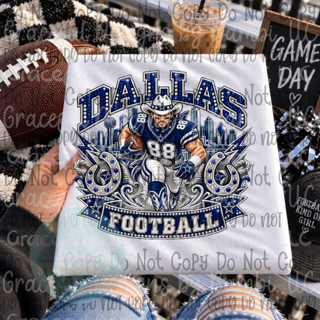 Faux Glittery/Embroidered Football Legends Collection