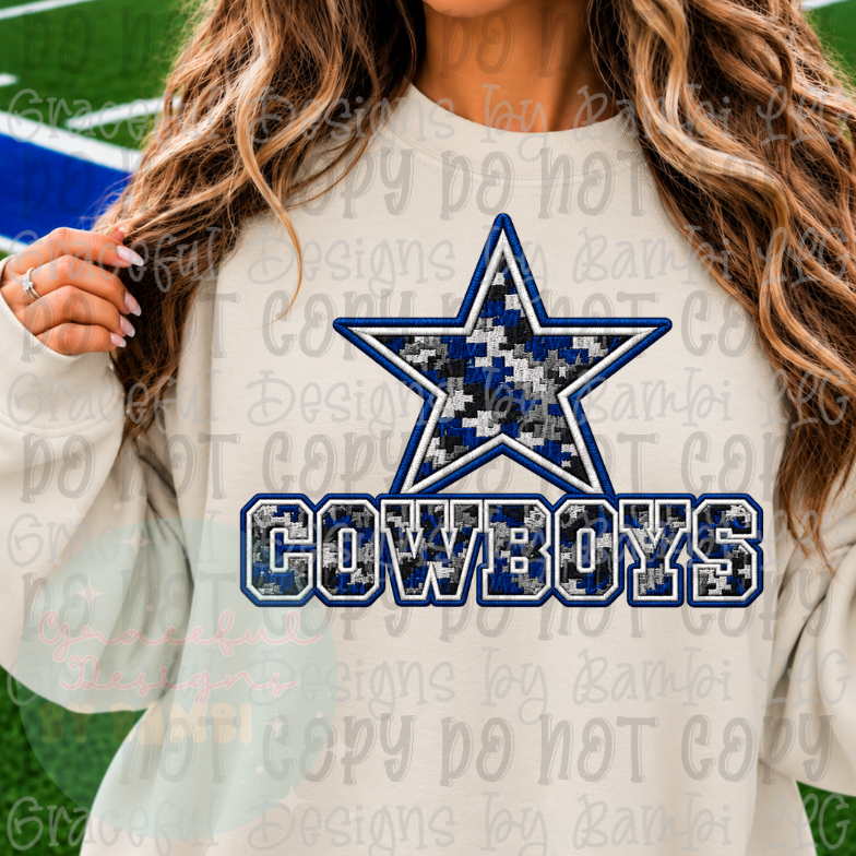 Faux Embroidered Football Team Mascots Collection
