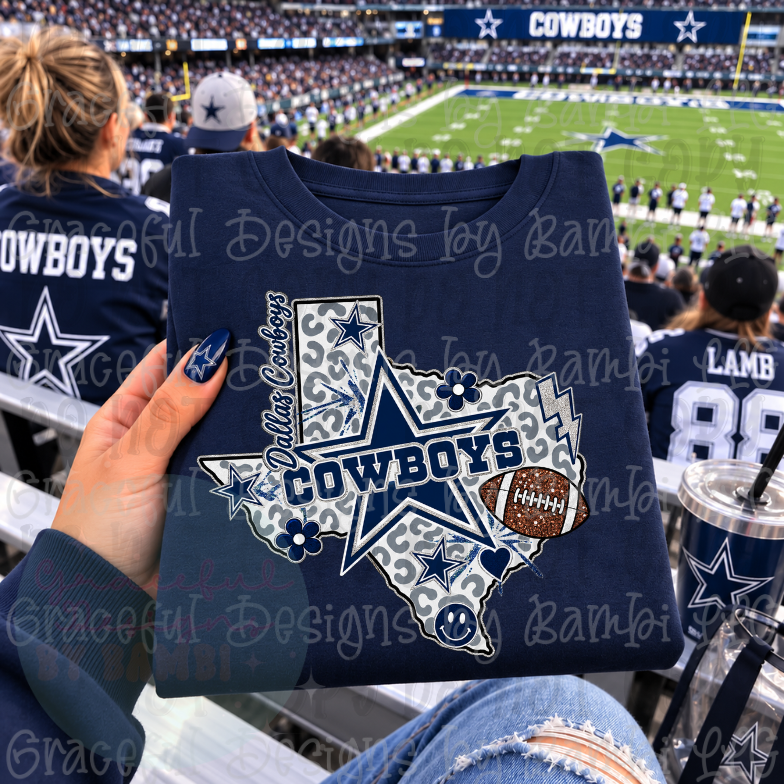 Faux Embroidery/Sequin States and Football Collection