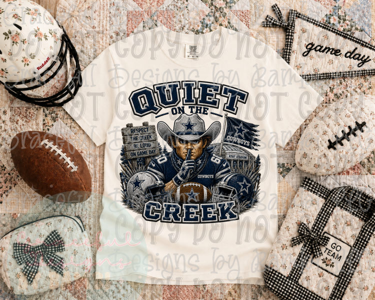 Faux Embroidery Quiet on the Creek Football Collection