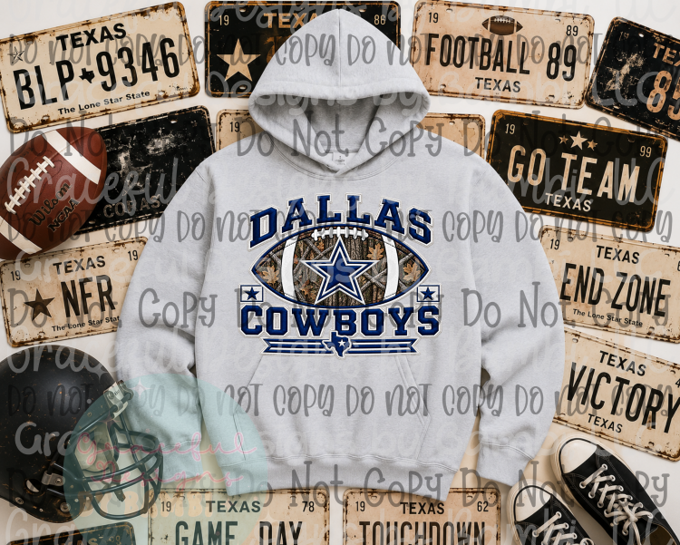 Faux Embroidery Camo Football Collection