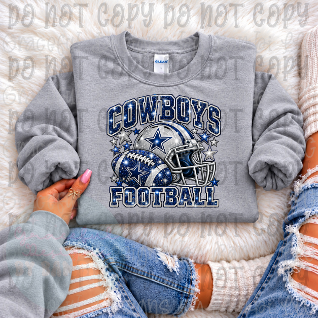Faux Bling Embroidered Football Helmet Collection