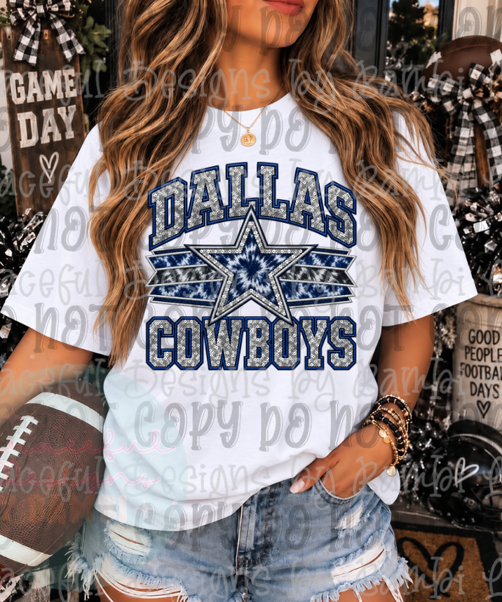Faux Embroidery Tie Dye Football Collection
