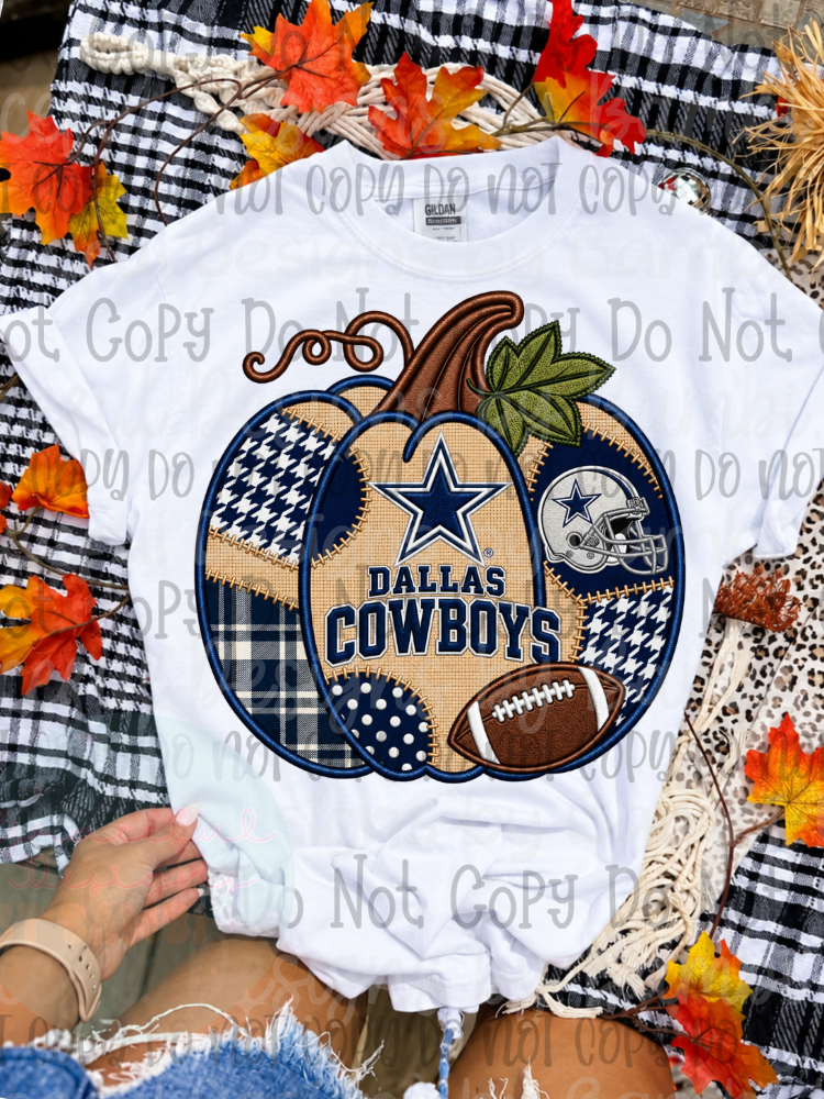Faux Embroidery Pumpkin Football Collection