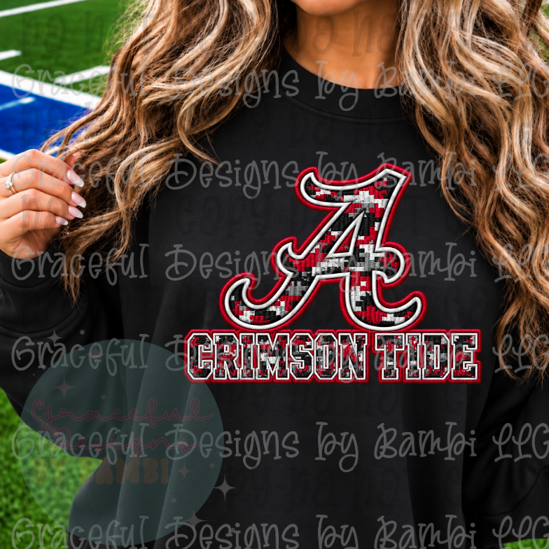 Faux Embroidered Football Team Mascots Collection