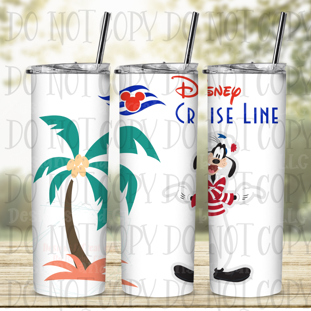 Cruise Line Goofy 20 oz Skinny Sublimation Tumbler