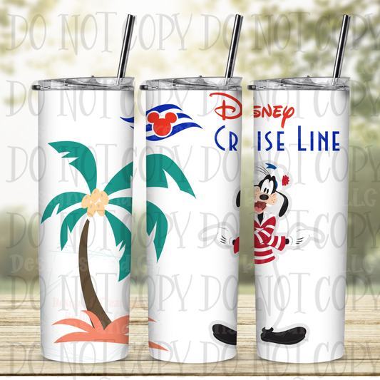 Cruise Line Goofy 20 oz Skinny Sublimation Tumbler