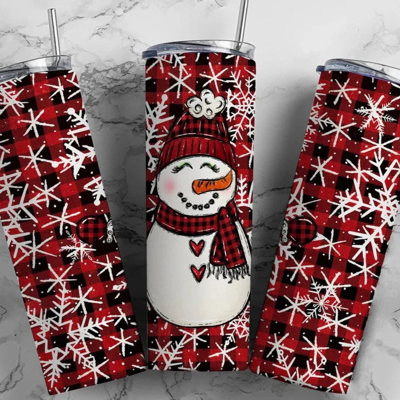 Cute Snowman Sublimation Tumbler20 oz Skinny Sublimation Tumbler