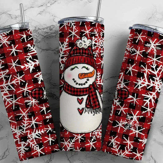 Cute Snowman Sublimation Tumbler20 oz Skinny Sublimation Tumbler