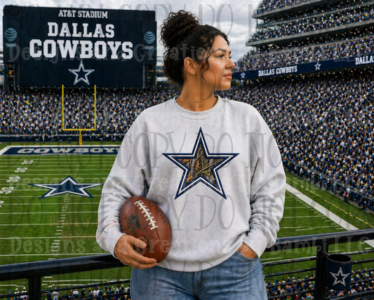 Dallas Cowboys Logo in Faux Embroidery Camo