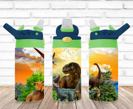 Dinosaur Land 12oz Flip Top Sublimation Tumbler