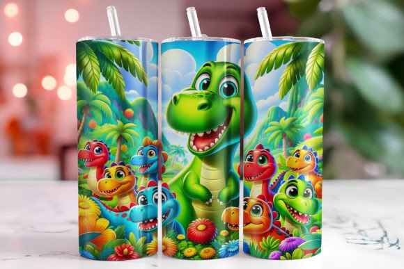 Dinosaur and Friends 20 oz Skinny Sublimation Tumbler
