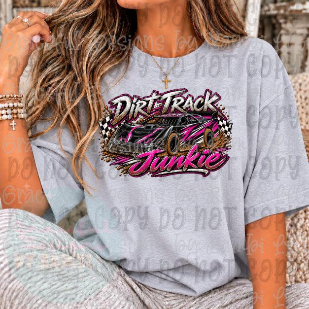 Dirt Track Junkie Hot Pink