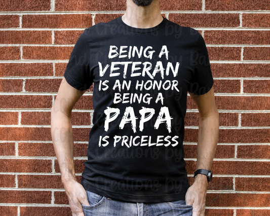 Distressed White Font Being A Veteran