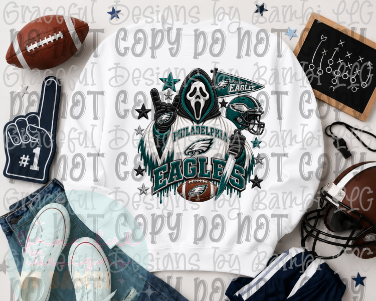 Faux Embroidery Spooky Football Collection