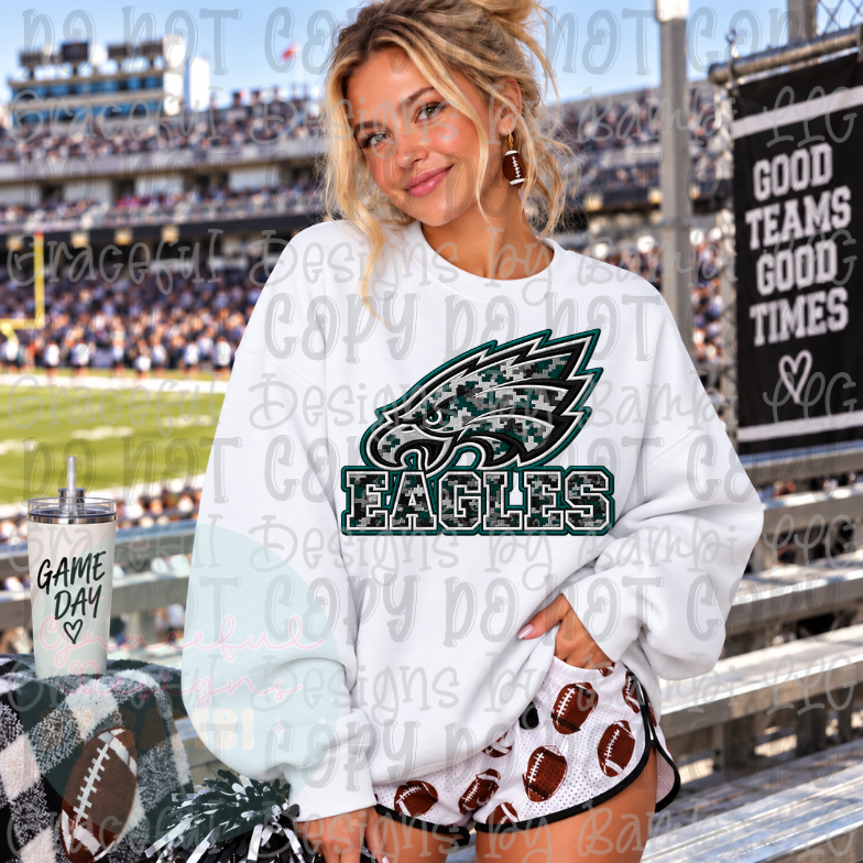 Faux Embroidered Football Team Mascots Collection