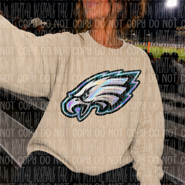 Faux Holographic Mascot Logo Football Collection