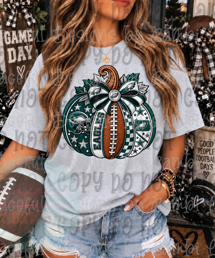 Faux Embroidery Football Pumpkin Collection