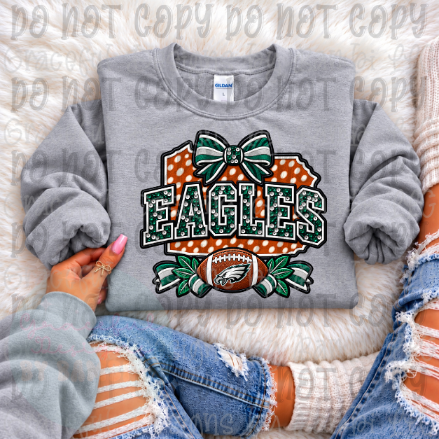 Faux Embroidery Sequin Polka Dot States Football Collection