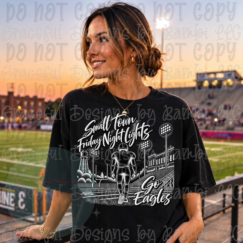 Halftone Friday Night Lights Football Player (Personalized with Number) Local School Collection