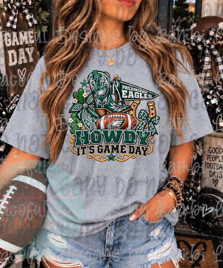 Faux Embroidery It's Game Day with Boot Football Collection