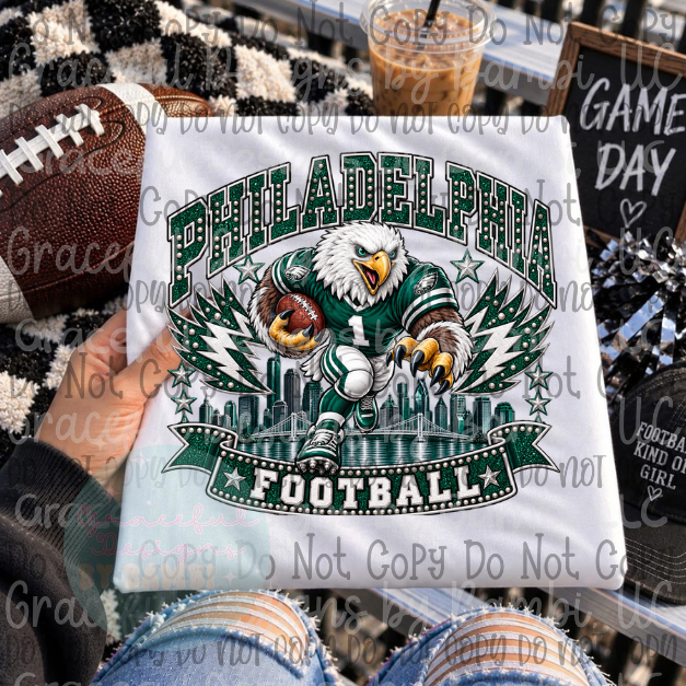 Faux Glittery/Embroidered Football Legends Collection