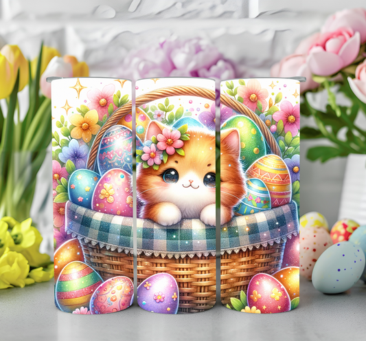 Easter Kitten in Basket 20oz Sublimation Tumbler