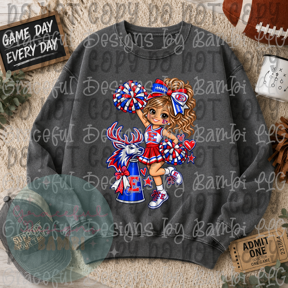 Elkhart Elks Cheer Girl Brunette Hair
