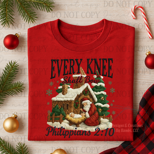 Every Knee Shall Bow Faux Embroidery Version 1