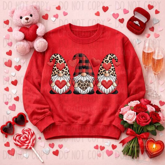 Faux Yarn Trio of Valentine Gnomes