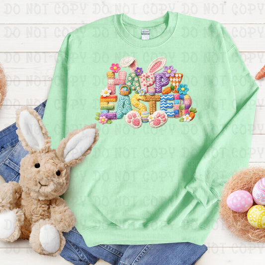Faux Yarn Multi Patterns and Font Happy Easter