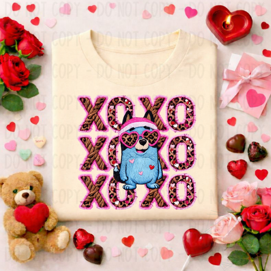 Faux Yarn XOXO Bluey Valentine
