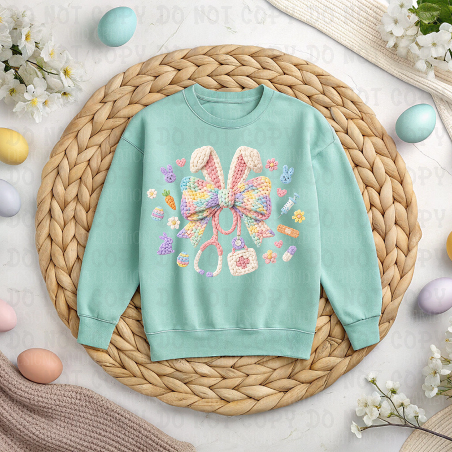 Faux Yarn Pastel Easter Nurse Stethoscope