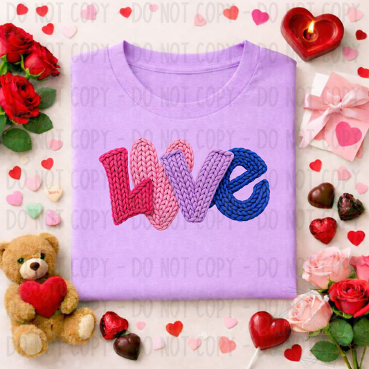 Faux Yarn Love Pastel Colors Valentine
