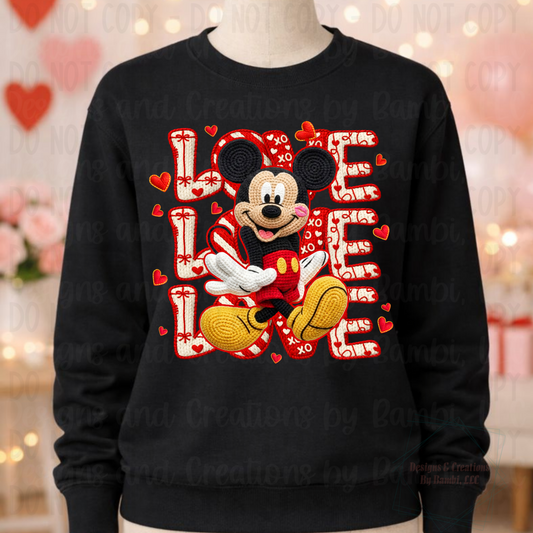 Faux Yarn Valentine Disney Mouse Male