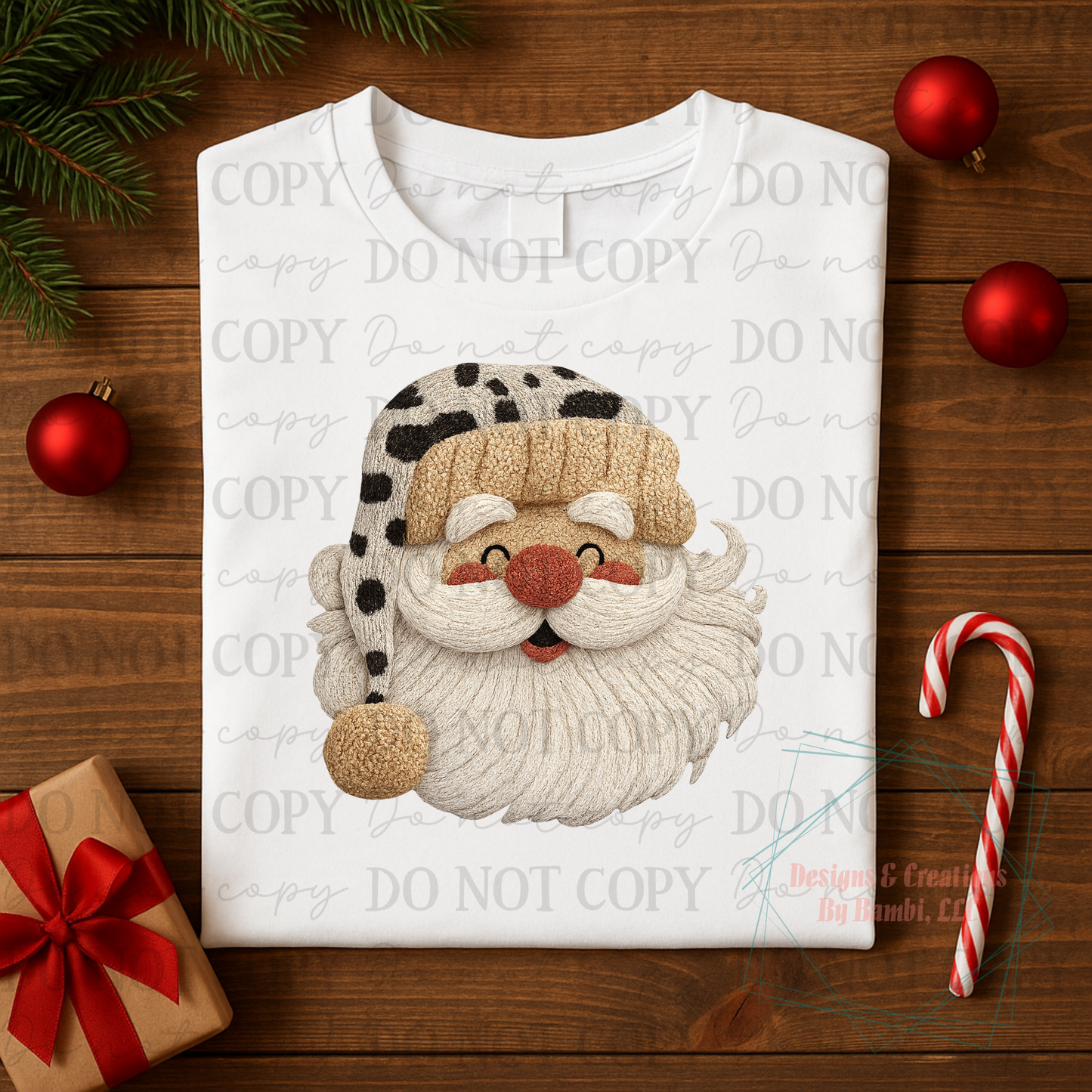 Faux Yarn Santa with Cow