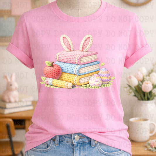 Faux Yarn Easter Stacked Books Teacher