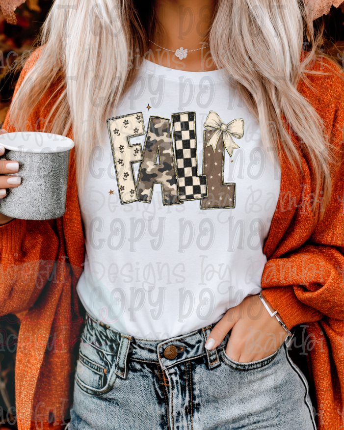 Inspirational Words Multi Pattern Font Fall Style with Bow Collection