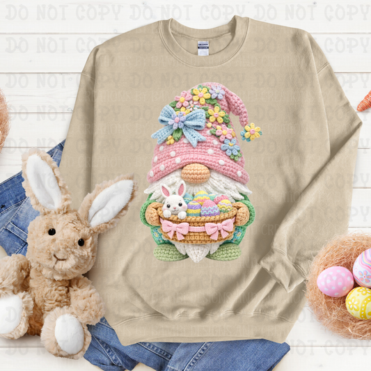 Faux Crochet Easter Gnome with Basket