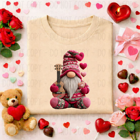 Faux Crochet Valentine Gnome with Guitar