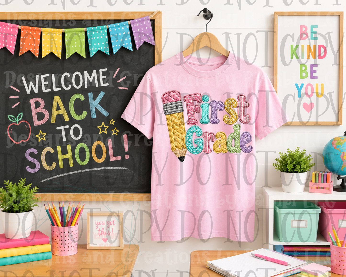 Faux Quilted Back To School Grade Collection