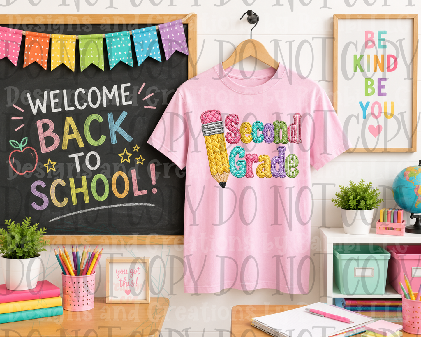 Faux Quilted Back To School Grade Collection